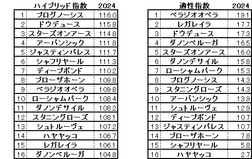 2024　有馬記念　HB指数